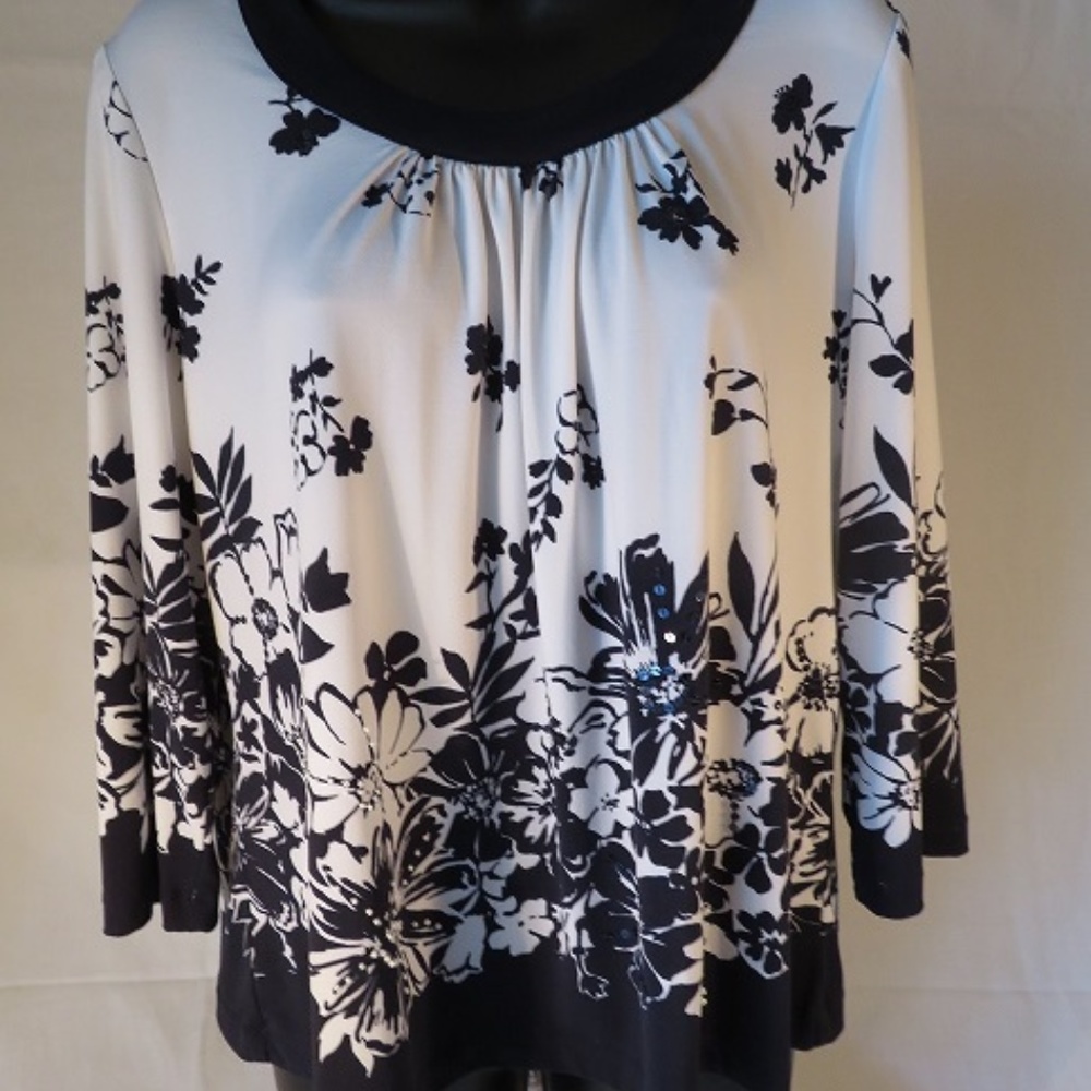 Alfred Dunner Black & White w/Sequin